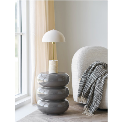 KUM-Table d’appoint en fibre de verre taupe ø35 cm