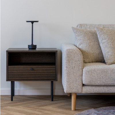 LOGIA-Tavolino in rovere fumé 50x50 cm