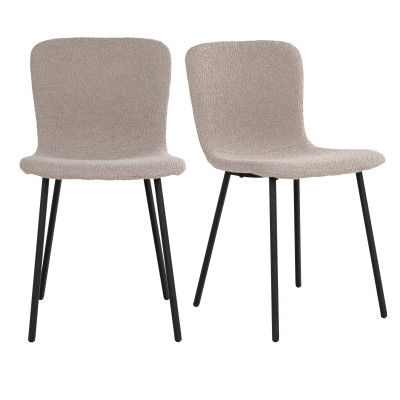 CELIA-Chaise en tissu beige (x2)