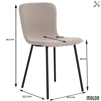 CELIA-Beigefarbener Stoffstuhl (x2)