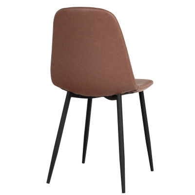 SALYA-Silla vintage marrón de poliuretano (x2)