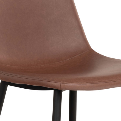 SALYA-Vintage brauner PU-Stuhl (x2)