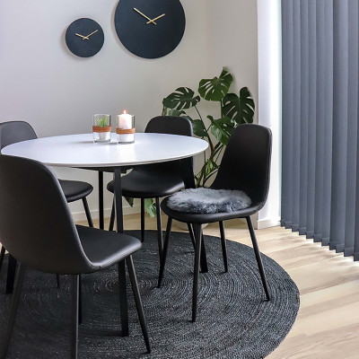 SALYA-Silla vintage de poliuretano negro (x2)