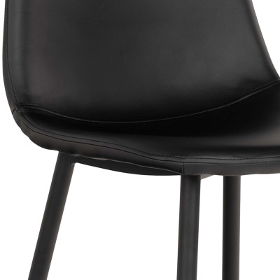 SALYA-Silla vintage de poliuretano negro (x2)