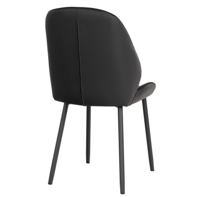 CARLA-Chaise en cuir synthétique noir (x2)