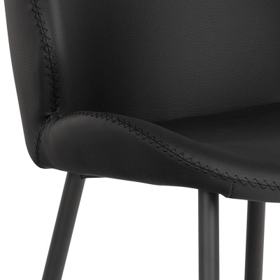 CARLA-Chaise en cuir synthétique noir (x2)