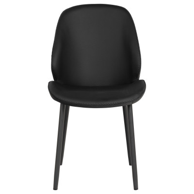 CARLA-Chaise en cuir synthétique noir (x2)