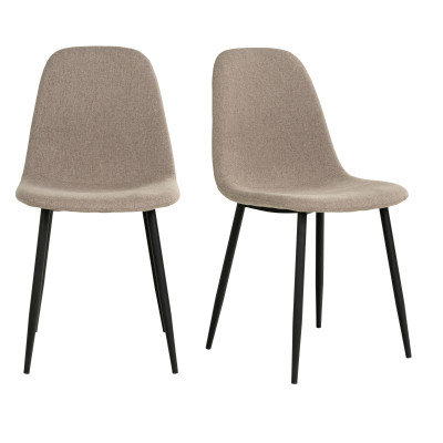 SALYA-Silla tapizada en color topo (x2)