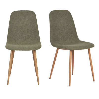 SALYA-Silla de tela de chenilla verde oscuro (x2)