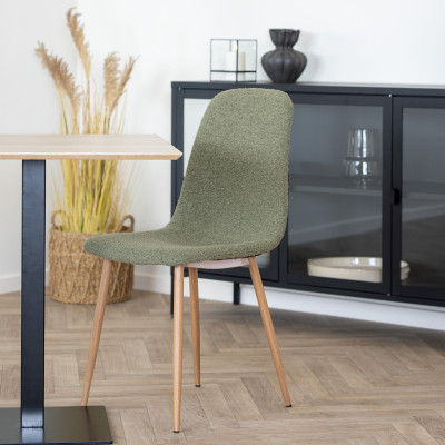 SALYA- Chaise en tissu chenillé vert foncé (x2)