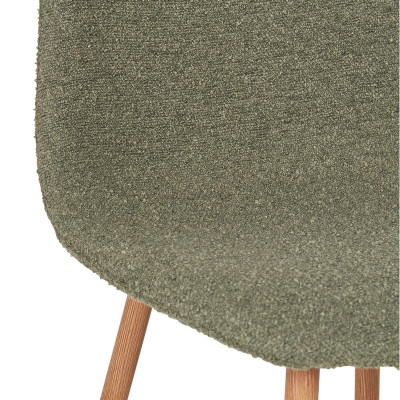 SALYA- Chaise en tissu chenillé vert foncé (x2)