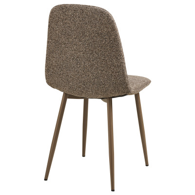 SALYA-Stuhl aus taupefarbenem Chenille-Stoff (x2)