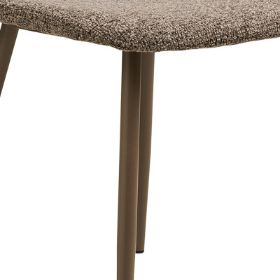 SALYA- Chaise en tissu chenillé taupe (x2)
