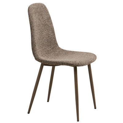 SALYA- Chaise en tissu chenillé taupe (x2)
