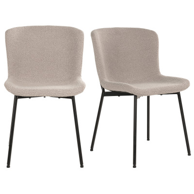 MINA-Chaise en tissu taupe (x2)