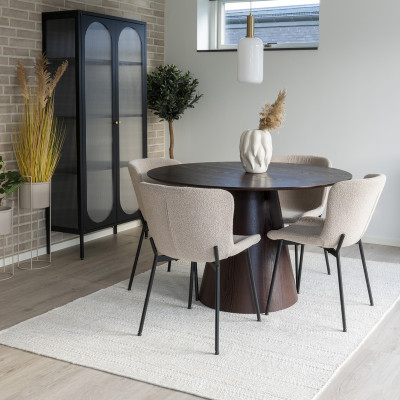 MINA-Chaise en tissu taupe (x2)