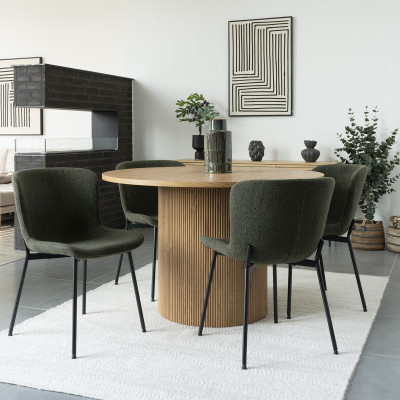 MINA-Chaise en tissu vert (x2)