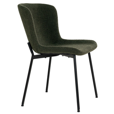 MINA-Chaise en tissu vert (x2)