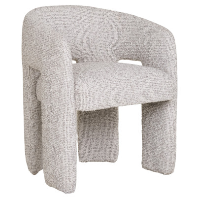 BLISS-Fauteuil de table en tissu chenillé naturel