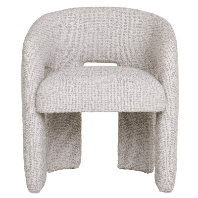 BLISS-Silla de comedor en tela de chenilla natural