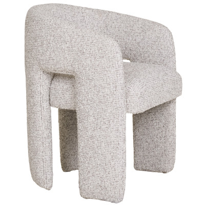 BLISS-Silla de comedor en tela de chenilla natural