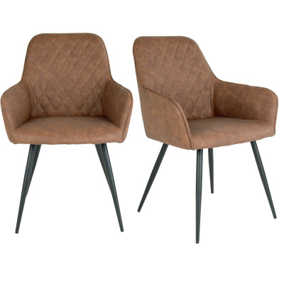 GRACE-Sedia in PU marrone vintage (x2)