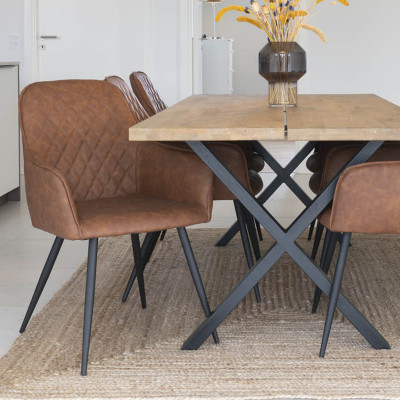 GRACE-Sedia in PU marrone vintage (x2)