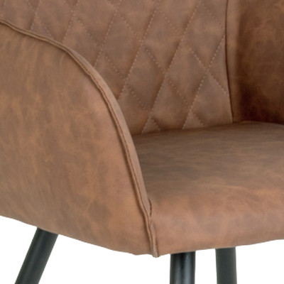 GRACE-Silla vintage marrón de poliuretano (x2)