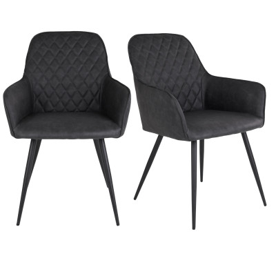 GRACE-Chaise en PU gris vintage (x2)