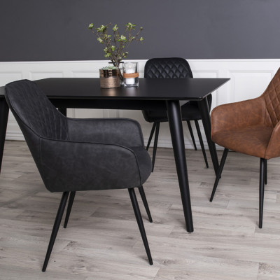 GRACE-Sedia in PU grigio vintage (x2)