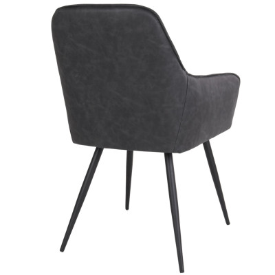 GRACE-Silla vintage gris de poliuretano (x2)