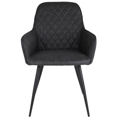 GRACE-Silla vintage gris de poliuretano (x2)