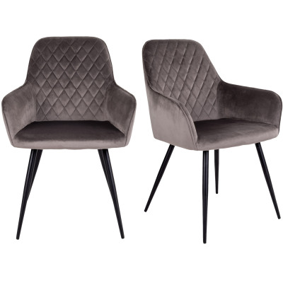 GRACE-Silla de terciopelo color topo (x2)