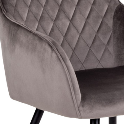 GRACE-Silla de terciopelo color topo (x2)