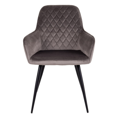 GRACE-Silla de terciopelo color topo (x2)