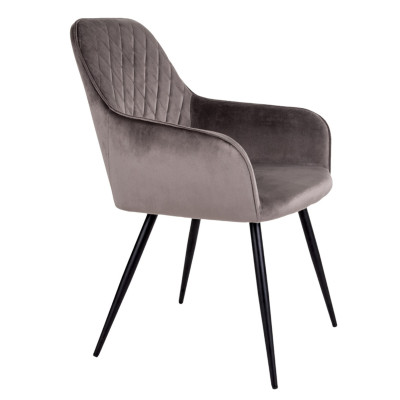 GRACE- Chaise en velours taupe (x2)