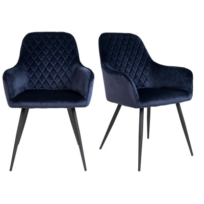 GRACE- Chaise en velours bleu (x2)