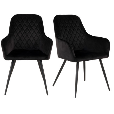 GRACE- Chaise en velours noir (x2)