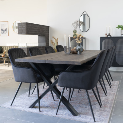 GRACE- Chaise en velours noir (x2)