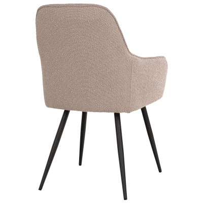 GRACE- Chaise en tissu bouclé taupe (x2)