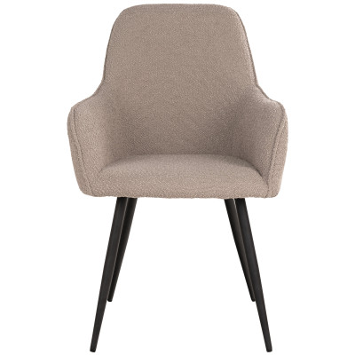 GRACE-Silla de tela bouclé color topo (x2)