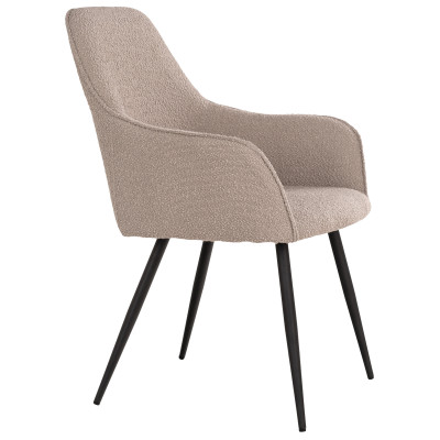 GRACE- Chaise en tissu bouclé taupe (x2)