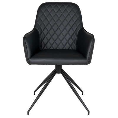 GRACE- Chaise pivotante 360° en PU vintage noir