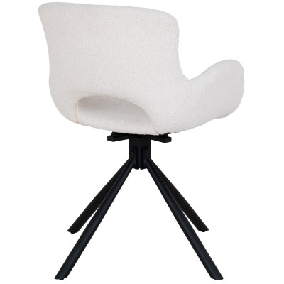 SIXTY- Chaise pivotante 360° en tissu écru (x2)