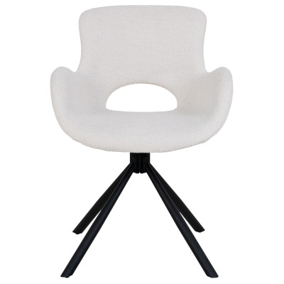SIXTY-Silla giratoria 360° en tela color crudo (x2)