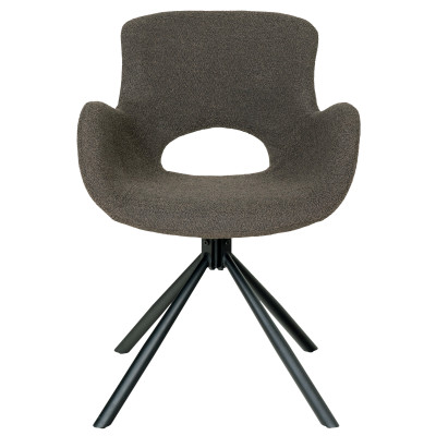 SIXTY- Chaise pivotante 360° en tissu taupe (x2)