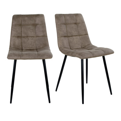 SVEN-Silla vintage de acero marrón y negro (x2)