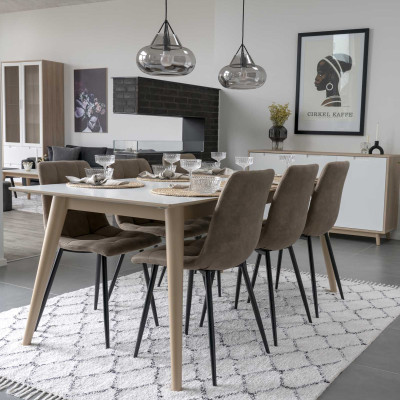 SVEN-Silla vintage de acero marrón y negro (x2)