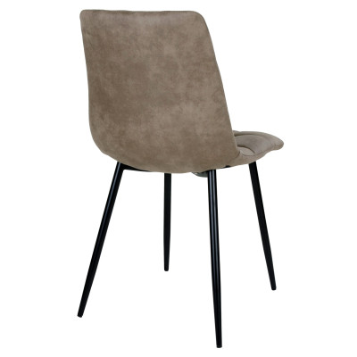 SVIN- Chaise vintage marron et acier noir (x2)