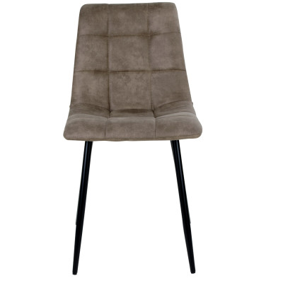 SVEN-Silla vintage de acero marrón y negro (x2)